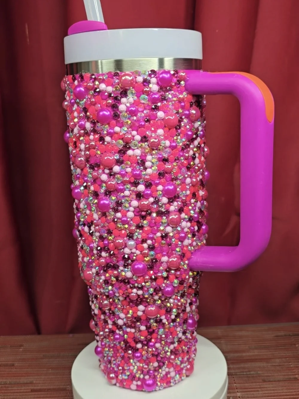Stanley Quencher Flowstate 30oz bedazzled Vivid Violet Stainless Steel Tumbler - Picture 4 of 11